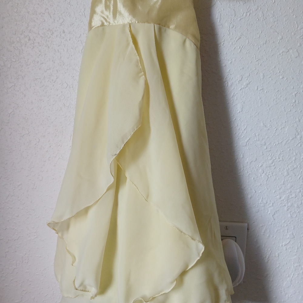 Little Girls Soft Yellow Tiered Sundress